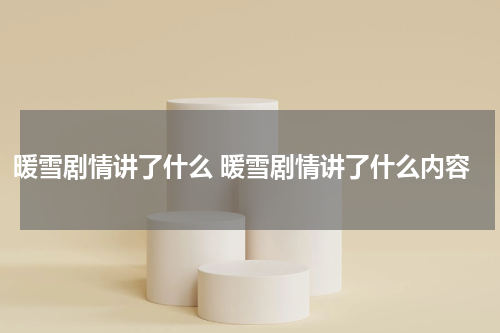暖雪剧情讲了什么 暖雪剧情讲了什么内容