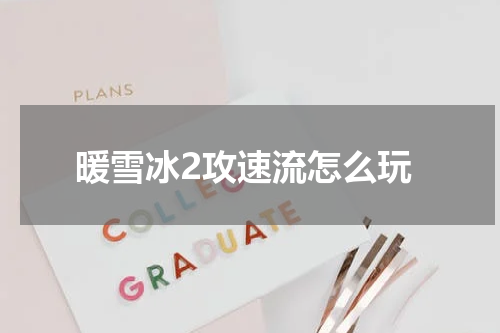 暖雪冰2攻速流怎么玩