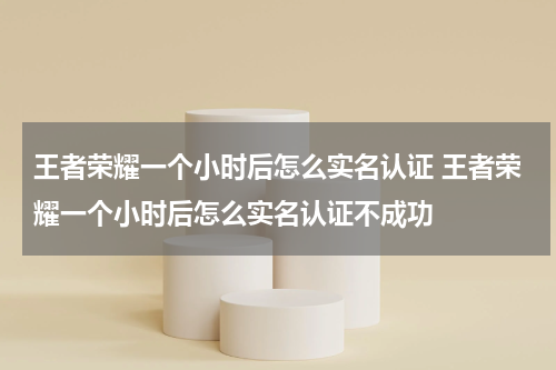 王者荣耀一个小时后怎么实名认证 王者荣耀一个小时后怎么实名认证不成功