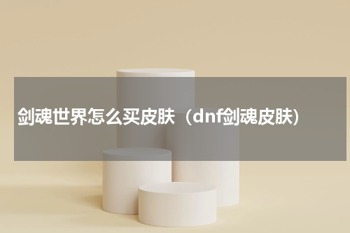 剑魂世界怎么买皮肤（dnf剑魂皮肤）