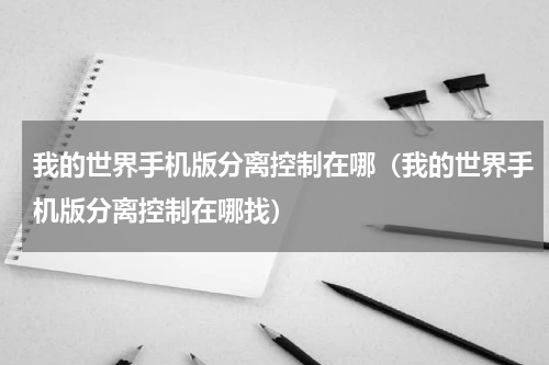 我的世界手机版分离控制在哪(我的世界手机版分离控制在哪找)